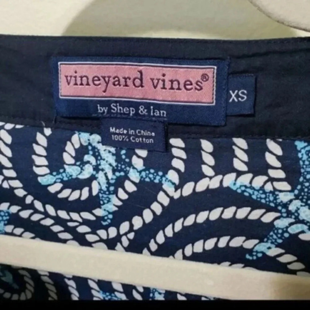 Vineyard Vines Tunic Top Women's Blue Cotton Long Sleeve XS - Picture 4 of 7